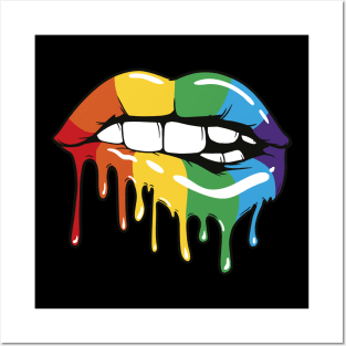 Rainbow Lips Posters and Art